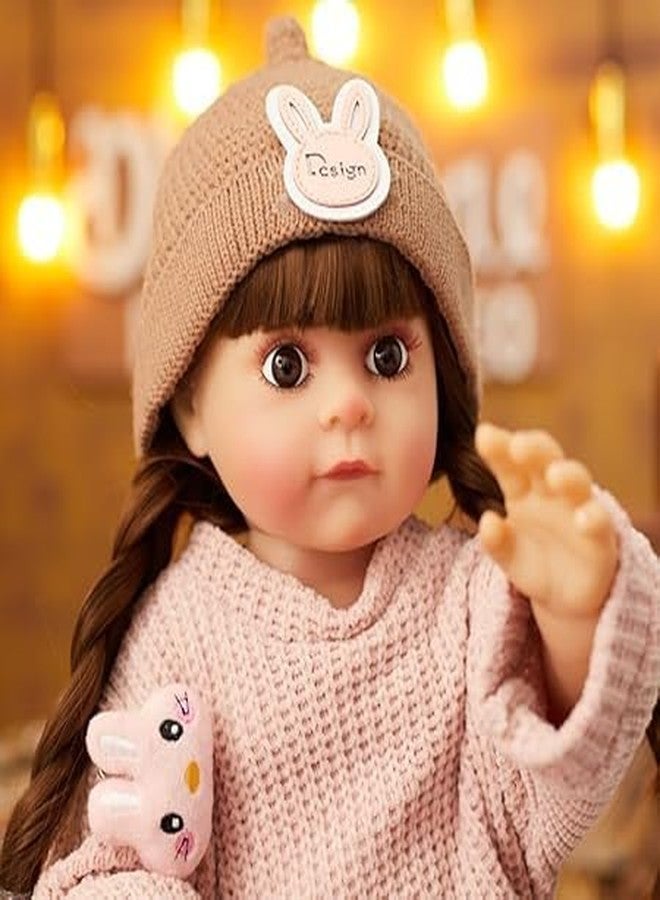 VIKINGS Realistic Sound with Sensor & Activities! Lifelike Full Silicone Body Reborn Baby Girl Doll Toy Princess Toddler Bebe with Brown Long Hair Gift for Kids - Image 3